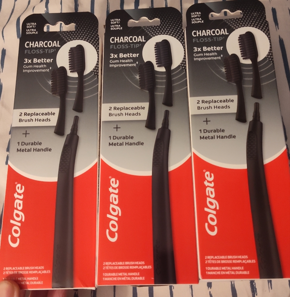 NEW! 3 Colgate Charcoal Toothbrushes